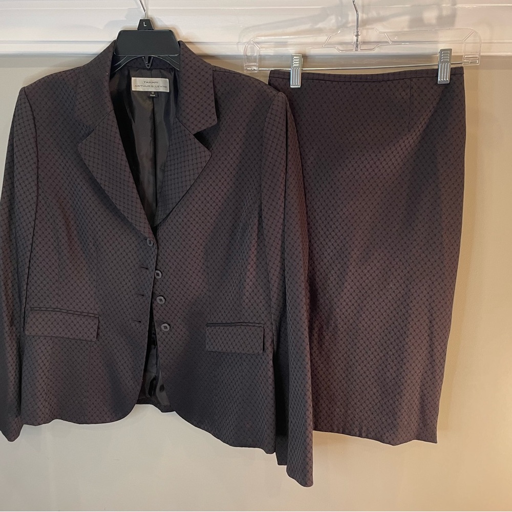 Tahari Black Skirt Set Professional Chic